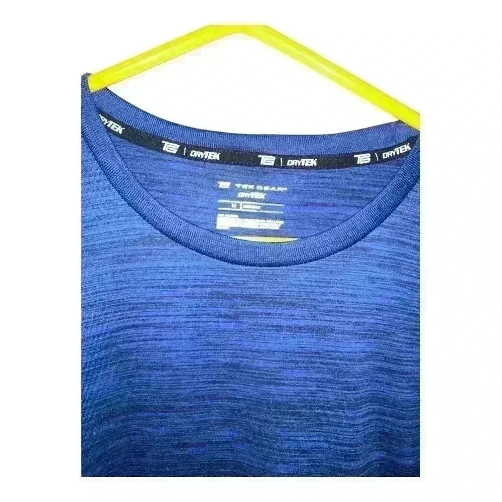 Tek Gear Mens Blue Dry Tek Tee, Medium - Picture 2 of 5